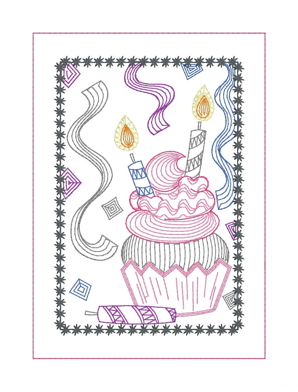 Embroidered Birthday Card