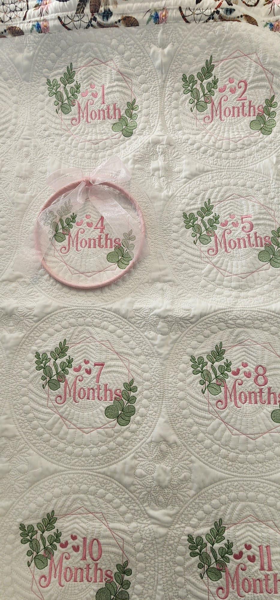 Personalized Dreamcatcher Baby Milestone Quilt - Trendy Baby Shower - Floral Baby Milestone Blanket - Newborn Baby Blanket - Soft Baby Quilt