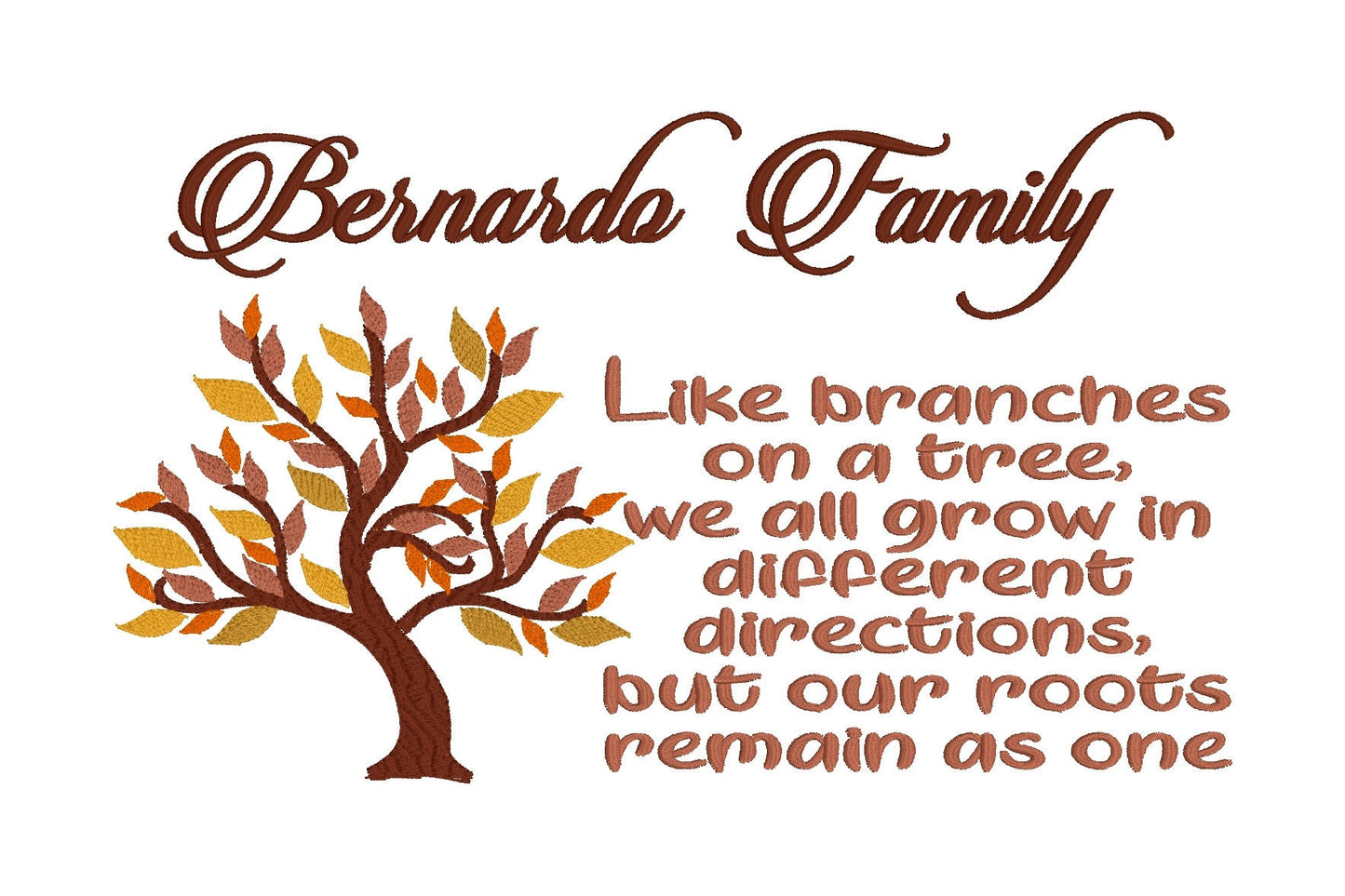 Personalized Family Table Runner - Family Name Table Runner - Embroidery Runner - Premium Table Runner - Tree Table Runner