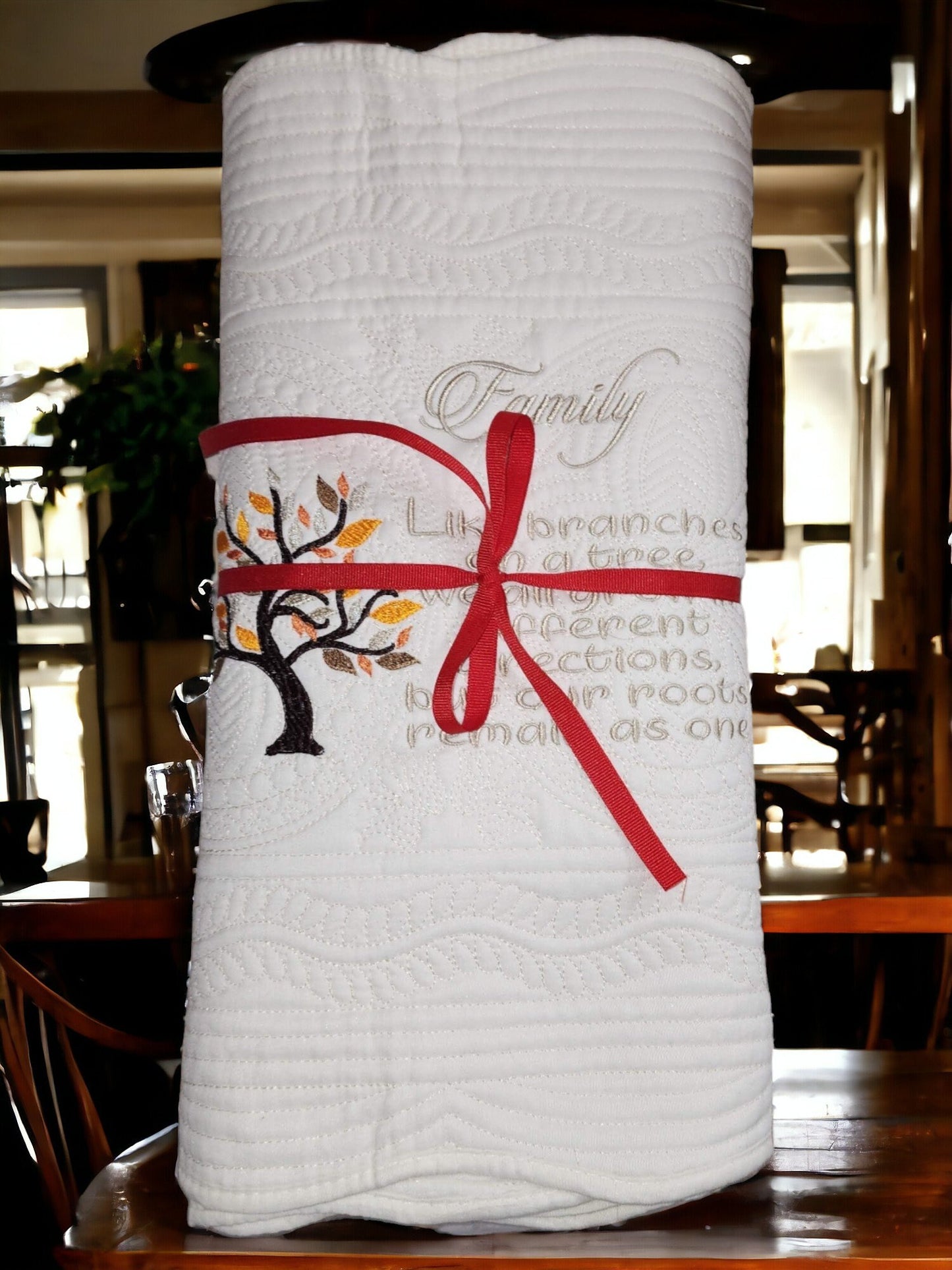 Personalized Family Table Runner - Family Name Table Runner - Embroidery Runner - Premium Table Runner - Tree Table Runner