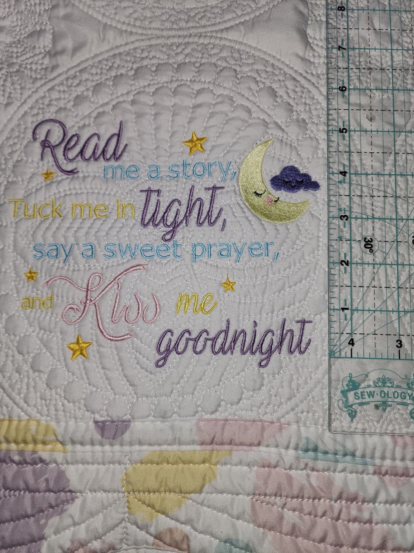 Embroidered Read me a story Children's Quilt - Just Waiting for Your Special Child's Name