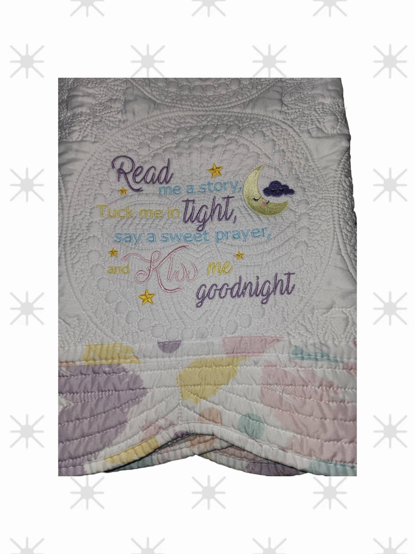 Embroidered Read me a story Children's Quilt - Just Waiting for Your Special Child's Name