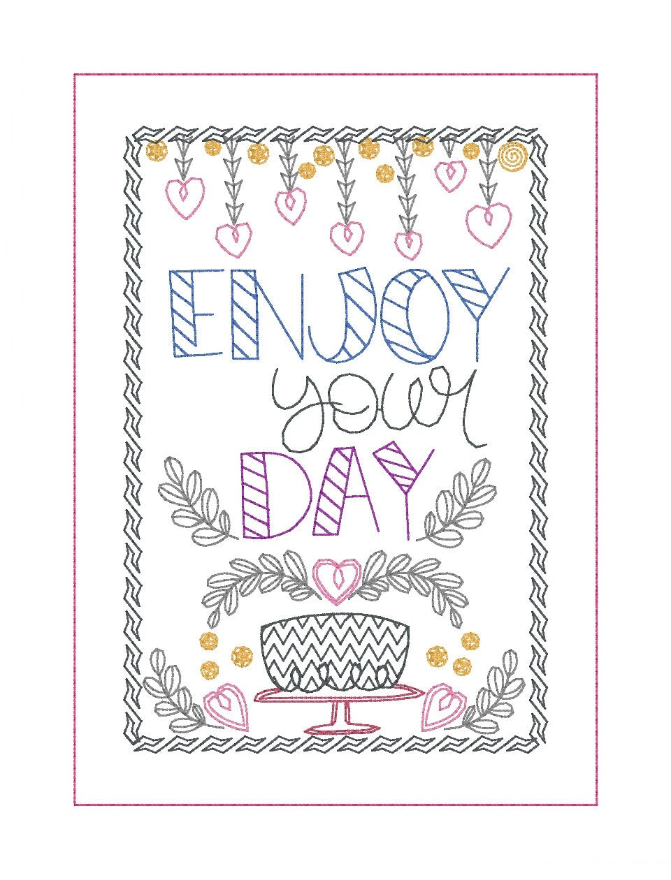 Embroidered Birthday Card